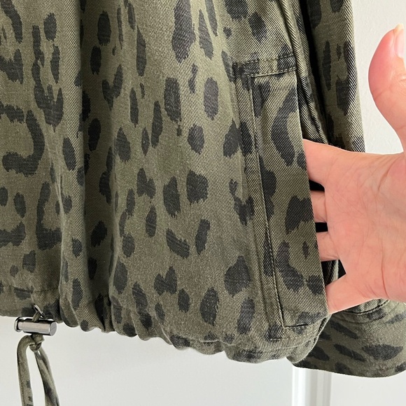 Rails Collins Linen Blend Green Leopard Utility Jacket Animal Print Size XL NWOT - Picture 7 of 16